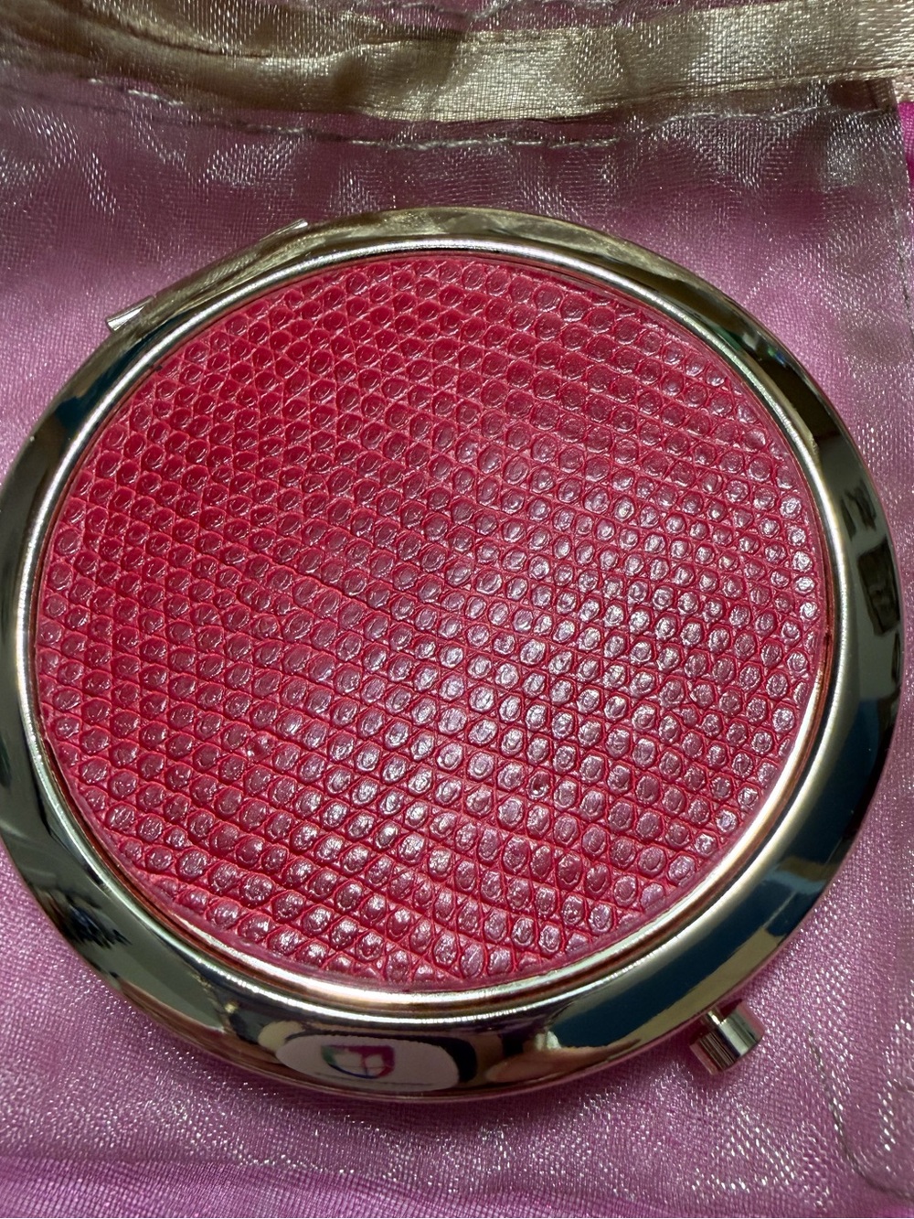Chico's Red Textured Compact Mirror - Picture 3 of 7